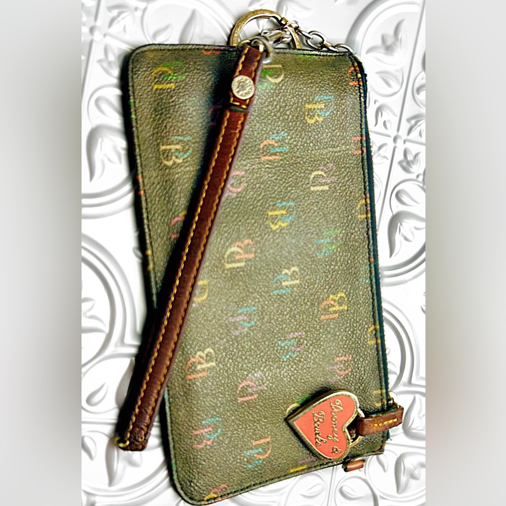 Dooney & Bourke Multicolor Logo Wristlet with Heart Charm - Picture 4 of 8